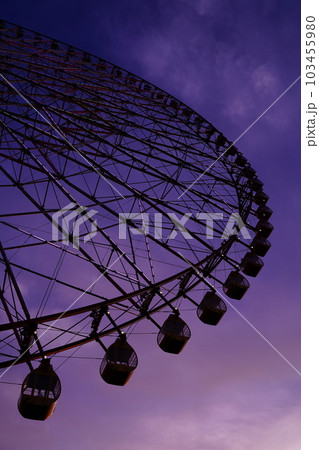 観覧車、葛西、臨海、公園、夕方、空、紫、青、シルエット、夜、夕景 観覧車、葛西、臨海、公園、夕方、空、紫、青、シルエット、夜、夕景 103455980