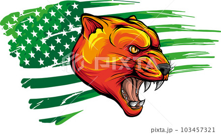 vector illustration of puma with american flag 103457321