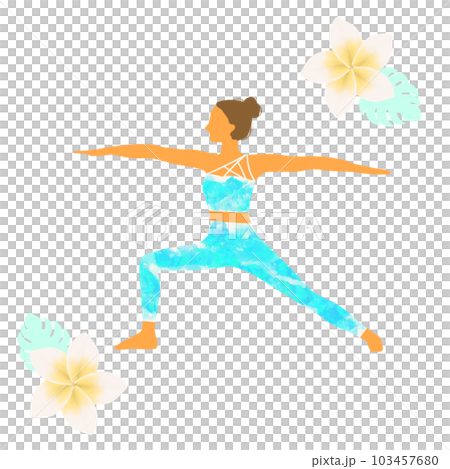 ヨガ　戦士のポーズ 103457680