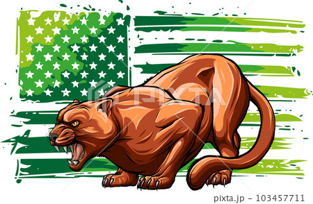 vector illustration of puma with american flag 103457711