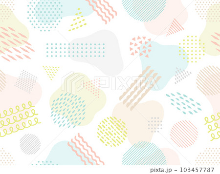 カラフルな手描き風の抽象的な模様のパターン背景 カラフルな手描き風の抽象的な模様のパターン背景 103457787