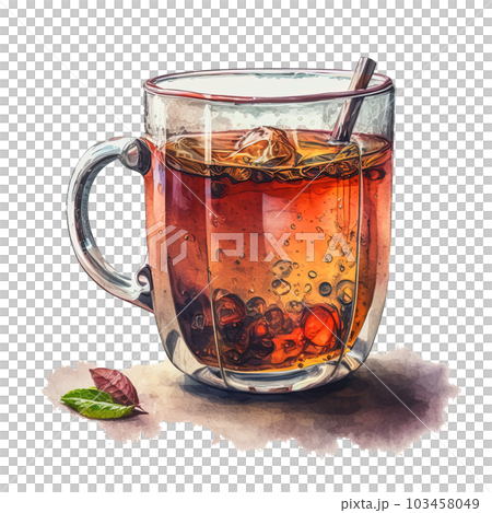 Watercolor tea. Illustration AI Generative 103458049