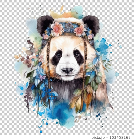 Cute Panda Watercolor illustration 17340098 PNG