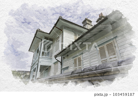 水彩画風 長崎 東山手洋風住宅群 長崎県長崎市 水彩画風 長崎 東山手洋風住宅群 長崎県長崎市 103459187
