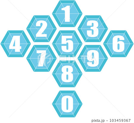 六角形の数字のアイコンセット 103459367
