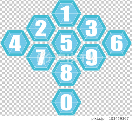 六角形の数字のアイコンセット 103459367
