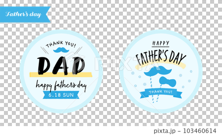 父の日のメッセージセット - ひげと蝶ネクタイとのかわいいPOP -  6月18日の日付入り 103460614