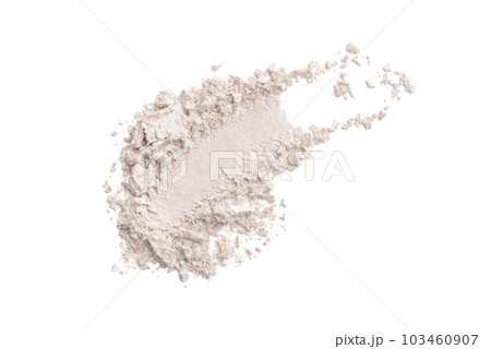 Smear of broken eye shadow isolated on white background. Smear of broken eye shadow isolated on white background. 103460907