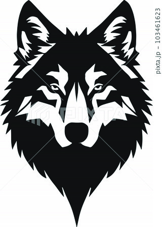 Great and powerful wolf emblem art vector 103461623