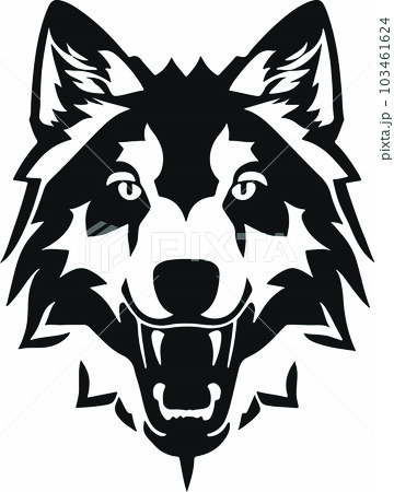 Super and powerful wolf emblem art vector 103461624