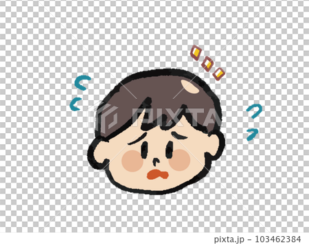 円形脱毛症に困る男性の顔のイラスト 103462384