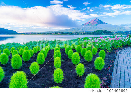 【富士山素材】夏の河口湖から見る富士山【山梨県】 【富士山素材】夏の河口湖から見る富士山【山梨県】 103462892