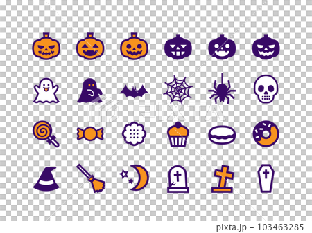 Halloween motif vector icon set Halloween motif vector icon set 103463285