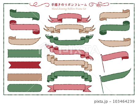 手描きのリボンフレーム 103464239