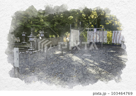 水彩画風 武雄神社 射場 佐賀県武雄市 水彩画風 武雄神社 射場 佐賀県武雄市 103464769
