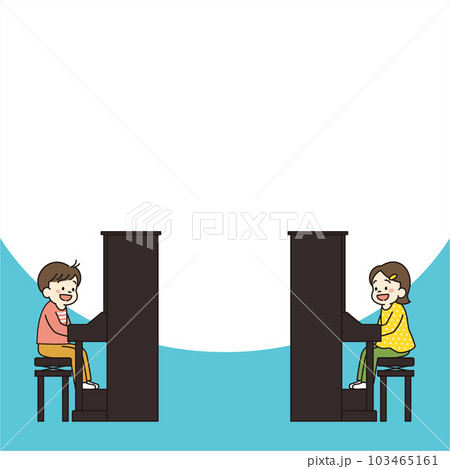 ピアノ　教室　子ども　イラスト　バナー　正方形 103465161