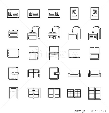 名刺、名刺入れのアイコンセット 103465354