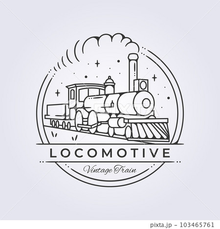 vintage locomotive train in emblem vector illustration template logo design, hogwarts express vector 103465761