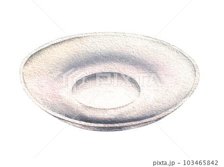 Watercolor tea saucer made of white teaware Watercolor tea saucer made of white teaware 103465842