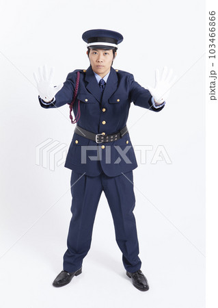 手を広げて制止する警備員 手を広げて制止する警備員 103466866