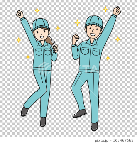 Men and women of energetic young workers (color) 103467565