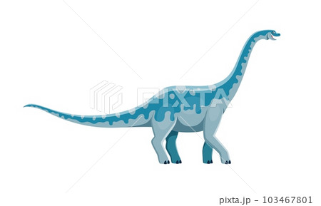 Cartoon Euhelopus dinosaur character. Extinct monster or creature, ancient wildlife lizard or dinosaur isolated vector cute personage. Cretaceous era prehistoric herbivore reptile with long neck 103467801