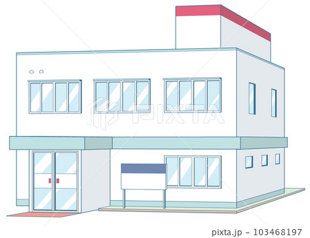 病院・クリニック風の建物のイラスト 病院・クリニック風の建物のイラスト 103468197