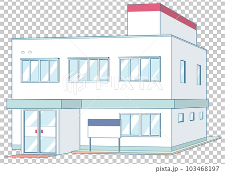 病院・クリニック風の建物のイラスト 病院・クリニック風の建物のイラスト 103468197