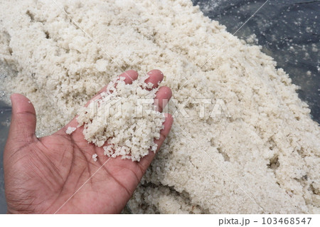 raw salt on hand on farm 103468547