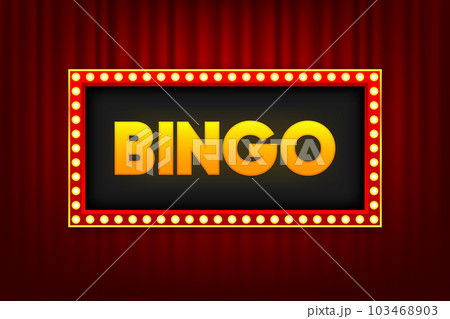 Bingo lightbox. Jackpot in lottery game. Lotto bingo, keno gambling. Gaming industry and casino advertising. Vector Illustration. 103468903