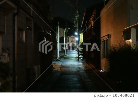 夜の裏道の風景 夜の裏道の風景 103469021