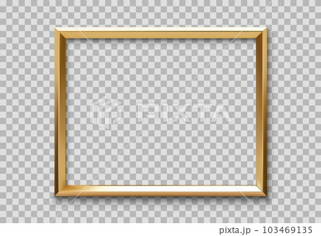Golden frame border or gold shine square framework, isolated vector on transparent background. golden frame with shiny light for banner, picture or photo frame of luxury gold glow rectangle border 103469135