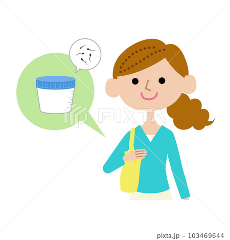 精液カップを持参して病院に通院する若い女性 精液カップを持参して病院に通院する若い女性 103469644