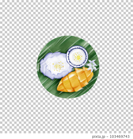 Mango Sticky Rice, famous desserts of Thailand, hand draw, element, Thai food, dessert, mango, sweet Mango Sticky Rice, famous desserts of Thailand, hand draw, element, Thai food, dessert, mango, sweet 103469743