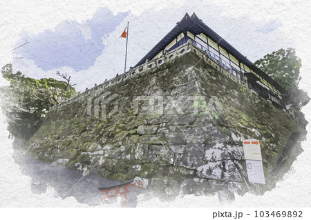 水彩画風 武雄神社 参道 佐賀県武雄市 水彩画風 武雄神社 参道 佐賀県武雄市 103469892