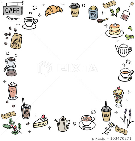 カフェメニュー フレーム カラー 正方形 カフェメニュー フレーム カラー 正方形 103470271