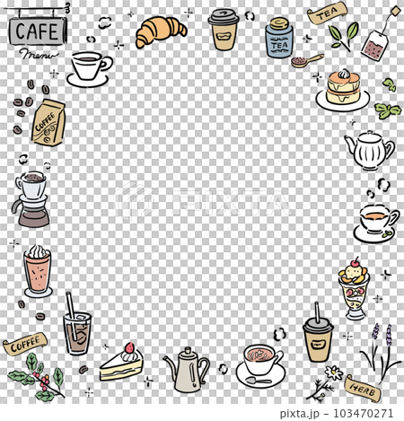 カフェメニュー フレーム カラー 正方形 カフェメニュー フレーム カラー 正方形 103470271