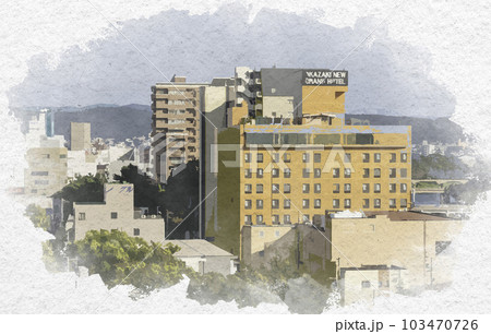 水彩画風　岡崎ニューグランドホテル　愛知県岡崎市 103470726