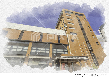 水彩画風　岡崎ニューグランドホテル　愛知県岡崎市 103470727