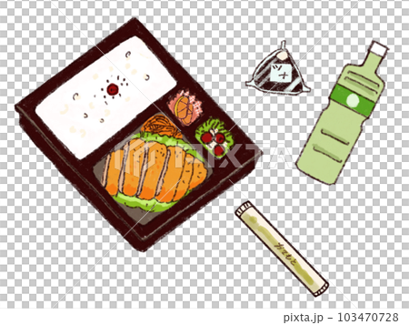 弁当おにぎりイラストセット 弁当おにぎりイラストセット 103470728