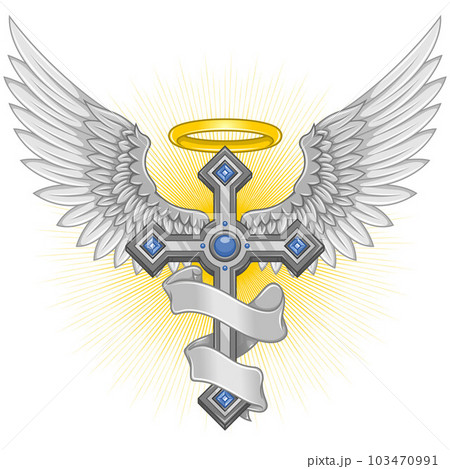 winged christian cross vector design winged christian cross vector design 103470991