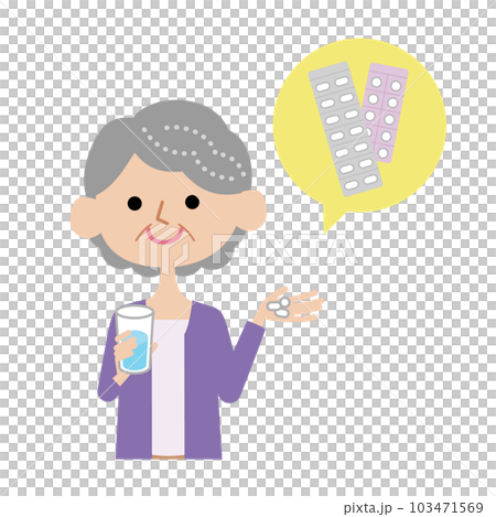 senior woman taking medicine 103471569