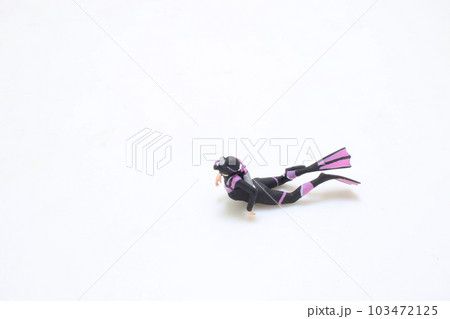 a diving man in studio silhouette isolated on white background 103472125