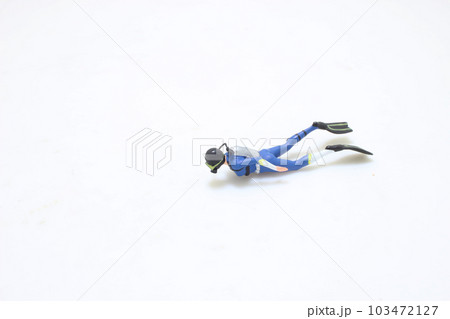 a diving man in studio silhouette isolated on white background 103472127