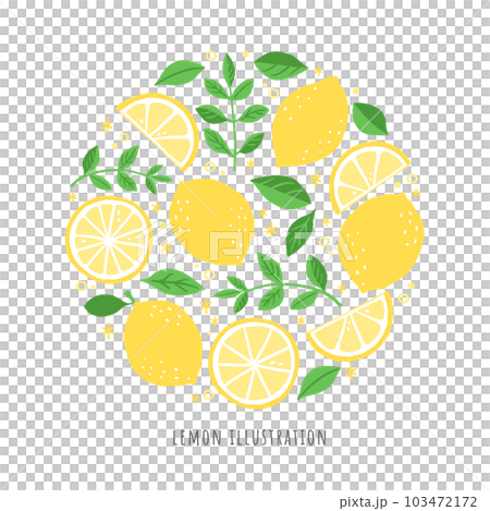 清爽的檸檬插畫 清爽的檸檬插畫 103472172