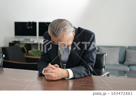 ビジネス　シニア　男性　悩む 103472881