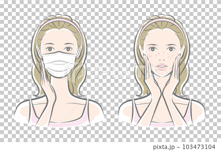 一個女人做皮膚護理的矢量圖 一個女人做皮膚護理的矢量圖 103473104