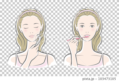 Vector illustration of a woman doing skin care Vector illustration of a woman doing skin care 103473105