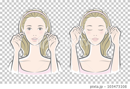 スキンケアをしている女性のベクター イラスト 103473108