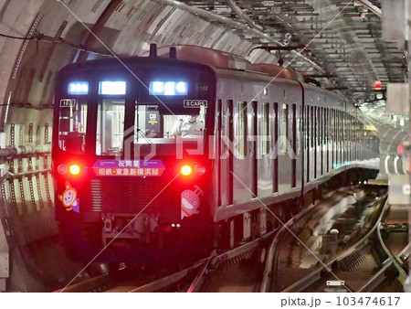 相鉄21000系　21102F　祝開業相鉄・東急新横浜線装飾　新横浜 103474617